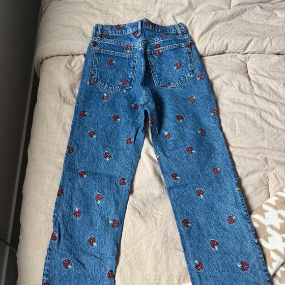 Reformation straight leg jeans with mushroom embroidery - Picture 3 of 3